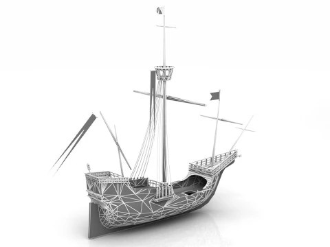 Santa Maria Nao Boat 3D Model
