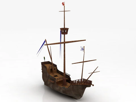 Santa Maria Nao Boat 3D Model