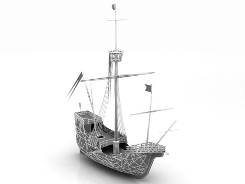 Santa Maria Nao Boat 3D Model