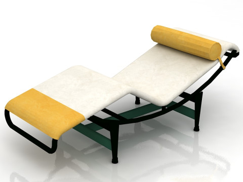 Мінімалістичний Le Corbusier LC4 Чорний шезлонг 3D Модель