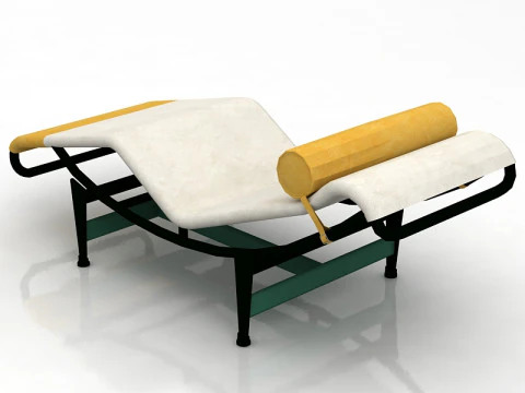 Minimalist Le Corbusier LC4 Black Chaise Lounge 3D Model