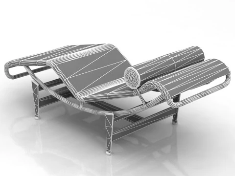 Minimalist Le Corbusier LC4 Black Chaise Lounge 3D Model