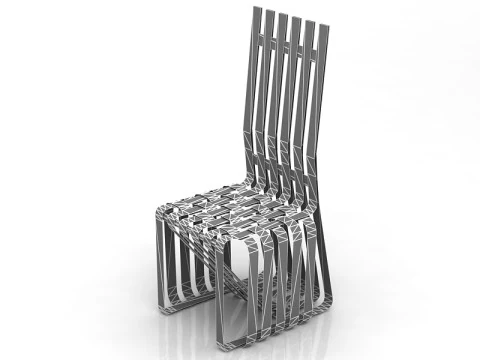 Gehry High Sticking Chair 3D Model