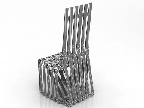 Gehry High Sticking Chair 3D Model