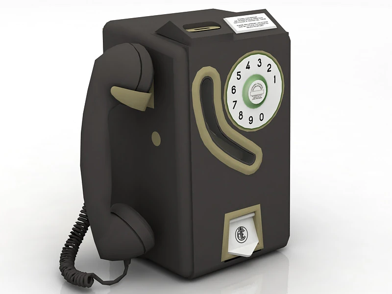 Pay phone 3D Model .c4d .max .obj .3ds .fbx .stl .blend 