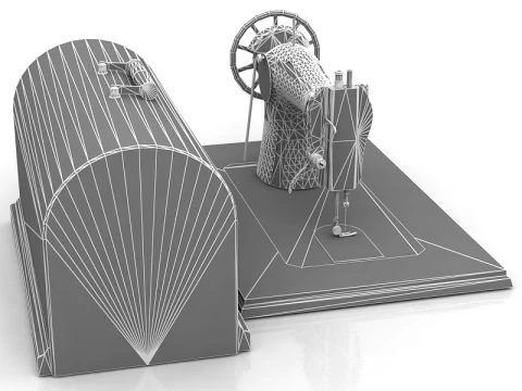 Antique Singer Sewing Machine 3D Model