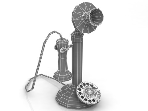 Old Upright Telephone 3D Model