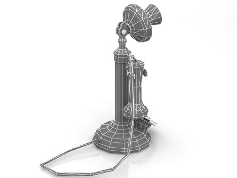 Old Upright Telephone 3D Model