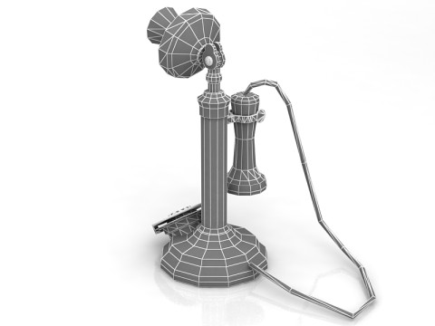 Old Upright Telephone 3D Model