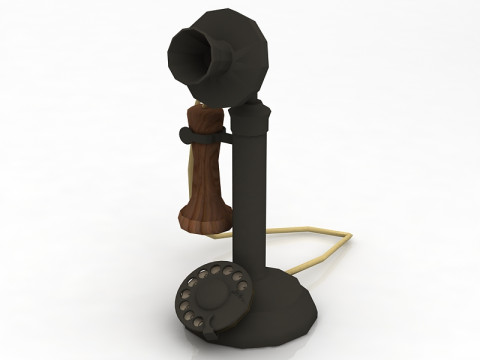 Old Upright Telephone 3D Model