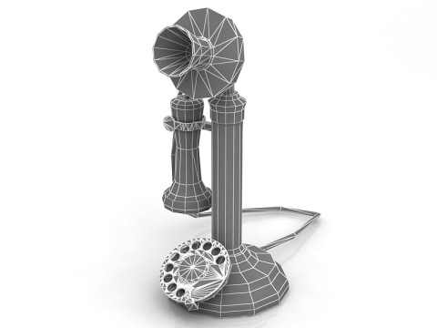 Old Upright Telephone 3D Model