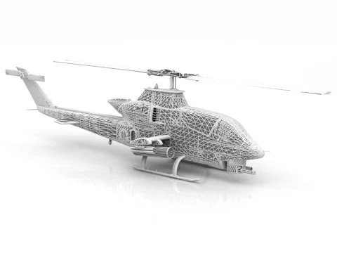AH-1G Cobra Attack Helicopter 3D Model