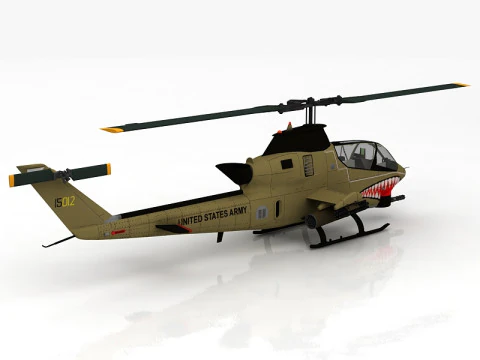 AH-1G Cobra Attack Helicopter 3D Model