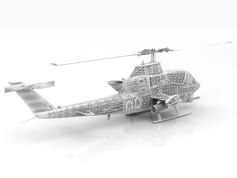 AH-1G Cobra Attack Helicopter 3D Model