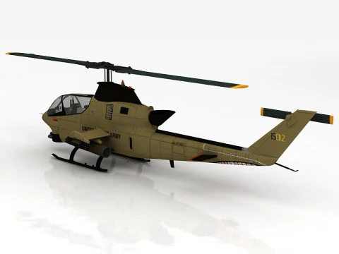 AH-1G Cobra Attack Helicopter 3D Model