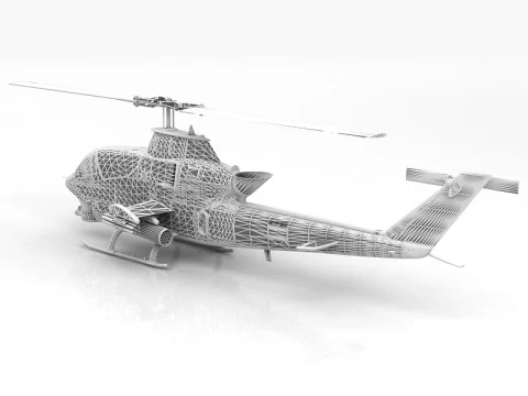 AH-1G Cobra Attack Helicopter 3D Model