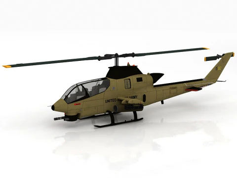 AH-1G Cobra Attack Helicopter 3D Model