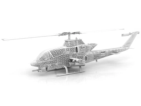 AH-1G Cobra Attack Helicopter 3D Model