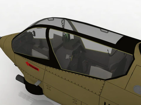 AH-1G Cobra Attack Helicopter 3D Model
