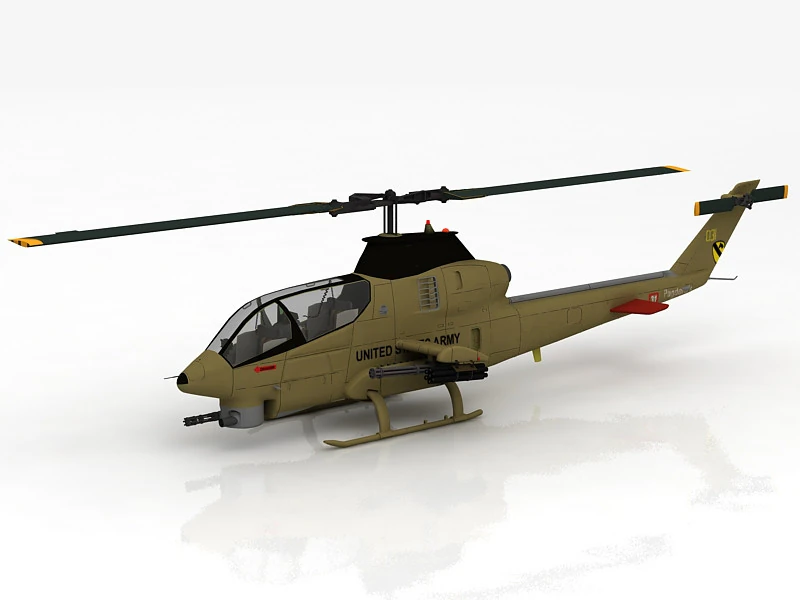 AH-1G Cobra Attack Helicopter 3D Model .c4d .max .obj .3ds .fbx .stl .blend