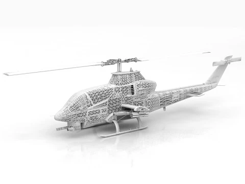 AH-1G Cobra Attack Helicopter 3D Model