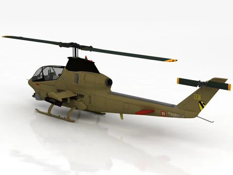 AH-1G Cobra Attack Helicopter 3D Model