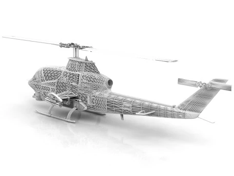 AH-1G Cobra Attack Helicopter 3D Model
