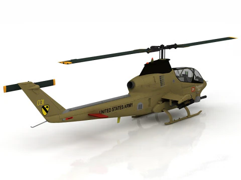 AH-1G Cobra Attack Helicopter 3D Model
