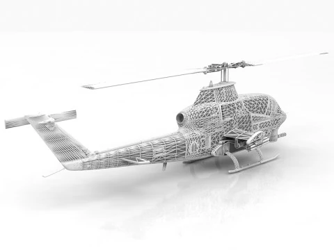 AH-1G Cobra Attack Helicopter 3D Model