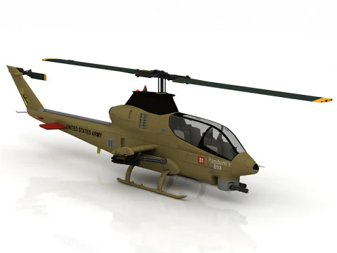 AH-1G Cobra Attack Helicopter 3D Model