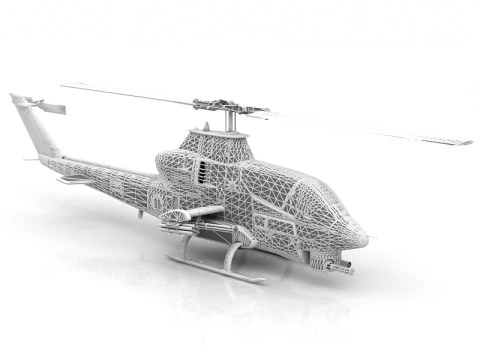 AH-1G Cobra Attack Helicopter 3D Model
