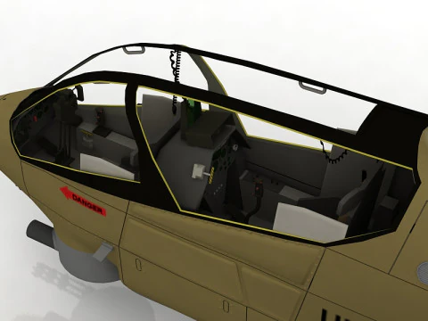AH-1G Cobra Attack Helicopter 3D Model