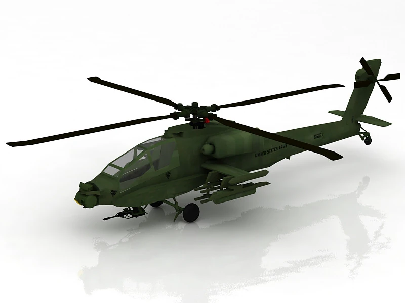 AH-64 Apache 3D Model .c4d .max .obj .3ds .fbx .stl .blend