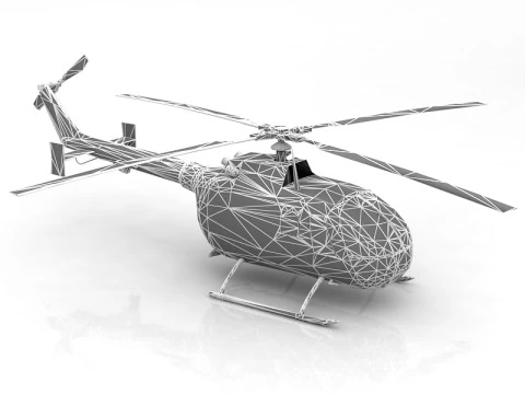 3D MBB Bo 105 3D Model