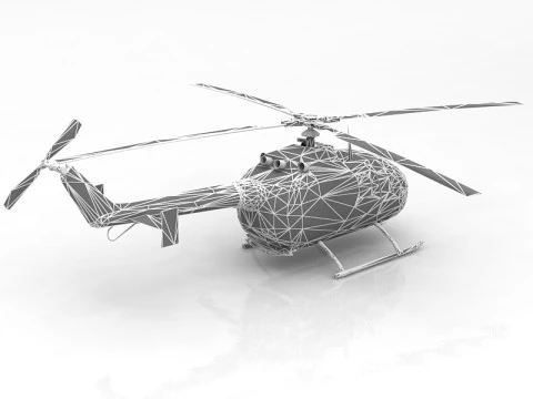3D MBB Bo 105 3D Model