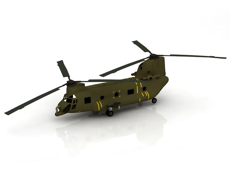 Heavy Helicopter CH-47 Chinook 3D Model .c4d .max .obj .3ds .fbx .stl .blend