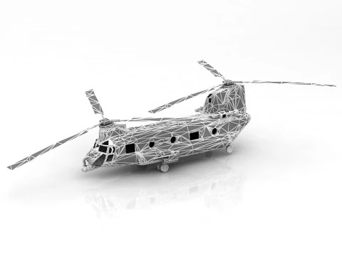 Heavy Helicopter CH-47 Chinook 3D Model