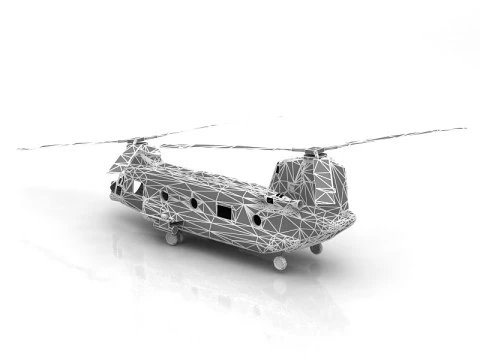 Heavy Helicopter CH-47 Chinook 3D Model