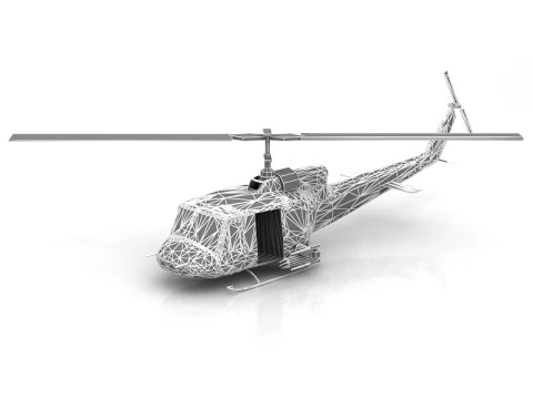 Bell UH-1D Huey 3D Model