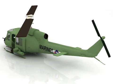 Bell UH-1D Huey 3D Model