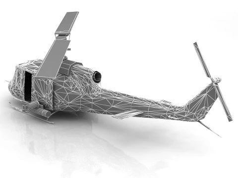Bell UH-1D Huey 3D Model