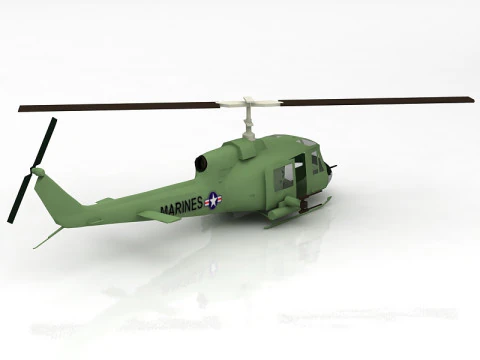 Bell UH-1D Huey 3D Model