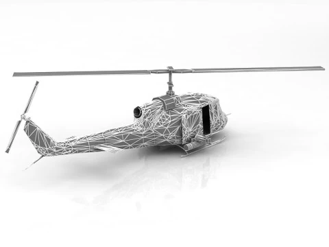 Bell UH-1D Huey 3D Model