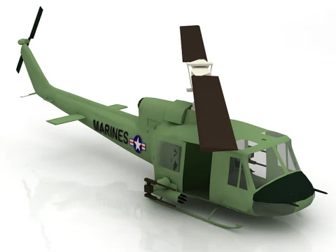Bell UH-1D Huey 3D Model