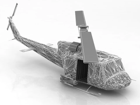 Bell UH-1D Huey 3D Model