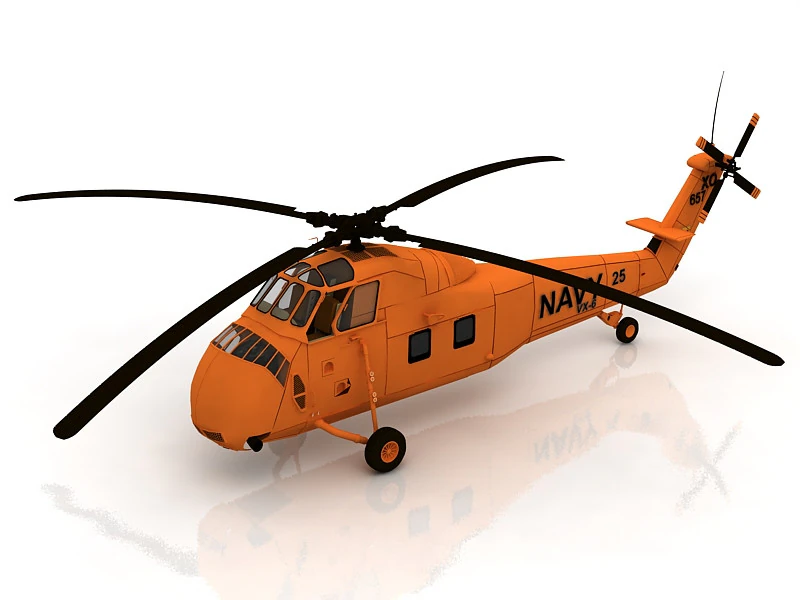Sikorsky H-34 US Coast Guard 3D Model .c4d .max .obj .3ds .fbx .stl .blend 
