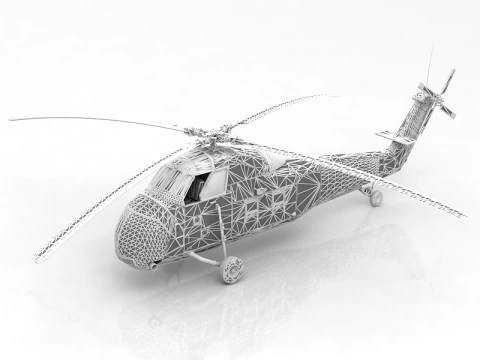 Sikorsky H-34 US Coast Guard 3D Model