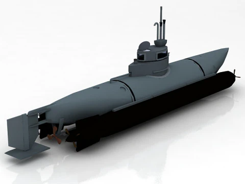Bieber German Mini Submarine 3D Model