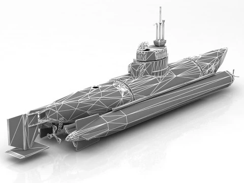 Bieber German Mini Submarine 3D Model