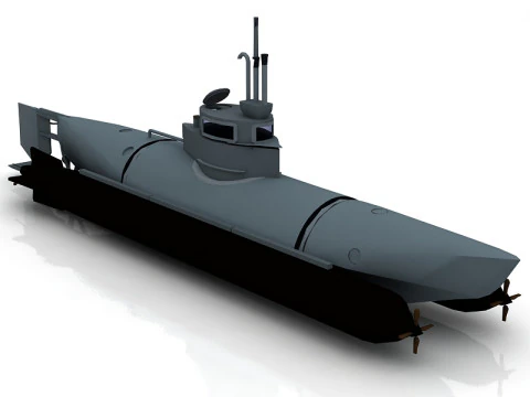 Bieber German Mini Submarine 3D Model